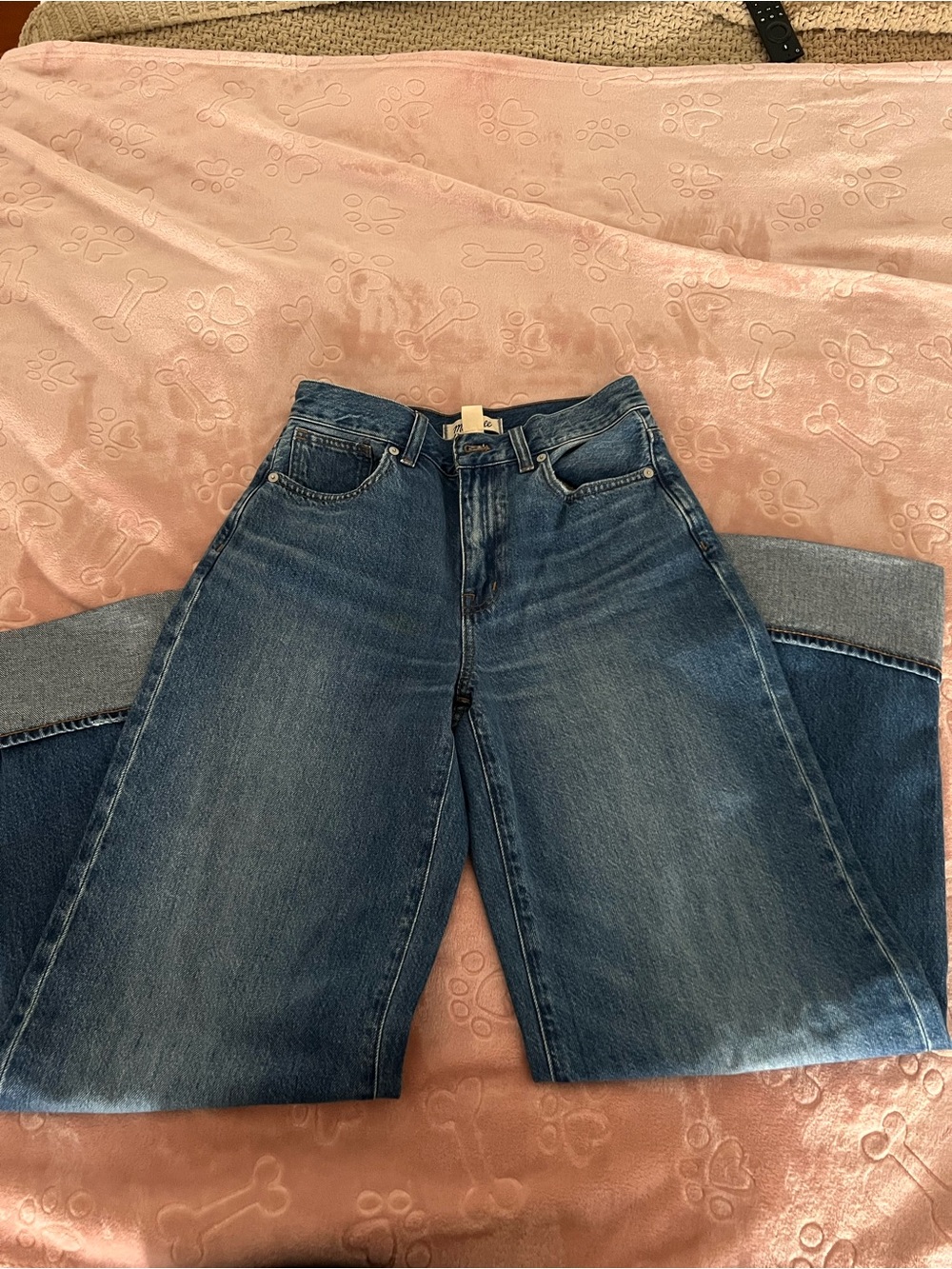 Madewell Blue Wide-Leg Flare Jeans